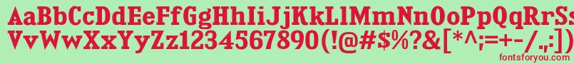 KingsbridgeBd Font – Red Fonts on Green Background