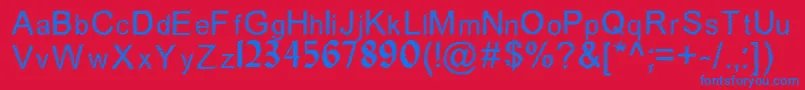 Woodbrush Font – Blue Fonts on Red Background
