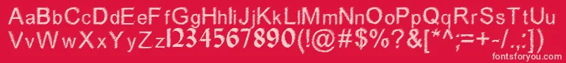 More about Woodbrush Font Woodbrush Font – Pink Fonts on Red Background