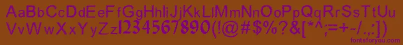 Woodbrush-Schriftart – Violette Schriften auf braunem Hintergrund