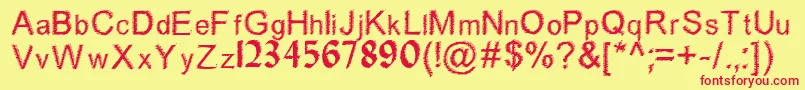 Woodbrush Font – Red Fonts on Yellow Background