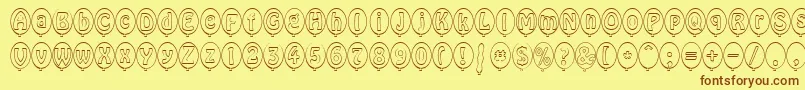 SpBallonBoldDb Font – Brown Fonts on Yellow Background