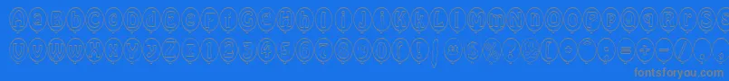 SpBallonBoldDb Font – Gray Fonts on Blue Background