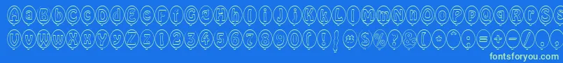 SpBallonBoldDb Font – Green Fonts on Blue Background