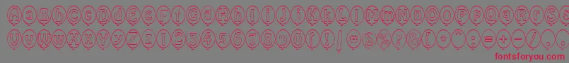 SpBallonBoldDb Font – Red Fonts on Gray Background
