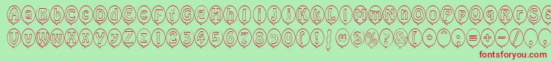 SpBallonBoldDb Font – Red Fonts on Green Background