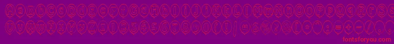 SpBallonBoldDb Font – Red Fonts on Purple Background