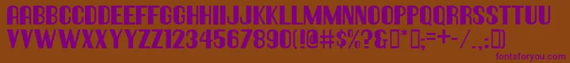 HallandaleDecoJl Font – Purple Fonts on Brown Background