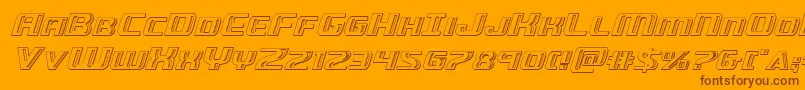 Greasegunchromeital-Schriftart – Braune Schriften auf orangefarbenem Hintergrund