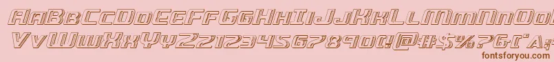 Greasegunchromeital-Schriftart – Braune Schriften auf rosa Hintergrund