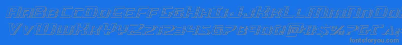 Greasegunchromeital Font – Gray Fonts on Blue Background