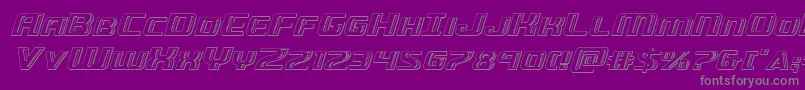 Greasegunchromeital-Schriftart – Graue Schriften auf violettem Hintergrund