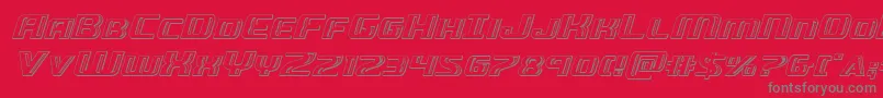 Greasegunchromeital Font – Gray Fonts on Red Background