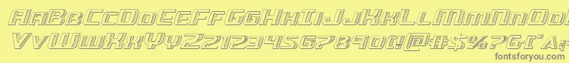 Greasegunchromeital Font – Gray Fonts on Yellow Background