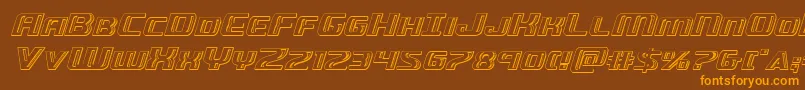 Greasegunchromeital Font – Orange Fonts on Brown Background