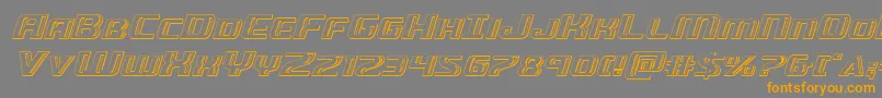 Greasegunchromeital Font – Orange Fonts on Gray Background