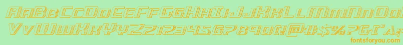 Greasegunchromeital Font – Orange Fonts on Green Background