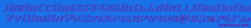 Greasegunchromeital-Schriftart – Violette Schriften auf blauem Hintergrund