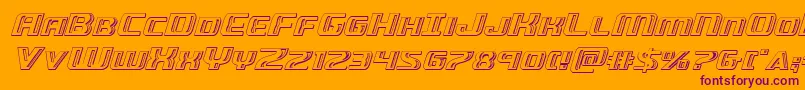 Greasegunchromeital-Schriftart – Violette Schriften auf orangefarbenem Hintergrund