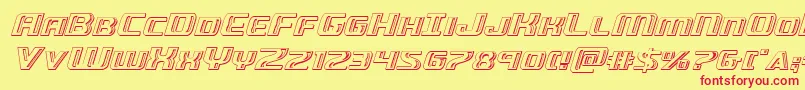 Greasegunchromeital Font – Red Fonts on Yellow Background