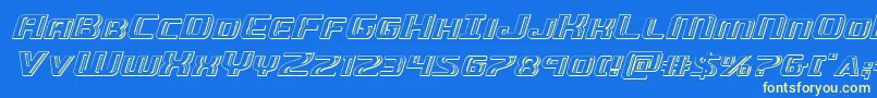 Шрифт Greasegunchromeital – жёлтые шрифты на синем фоне