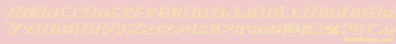 Greasegunchromeital-Schriftart – Gelbe Schriften auf rosa Hintergrund