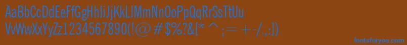 Czcionka NewsGothicExtraCondensedBt – niebieskie czcionki na brązowym tle