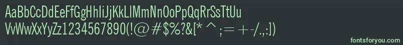 Шрифт NewsGothicExtraCondensedBt – зелёные шрифты на чёрном фоне