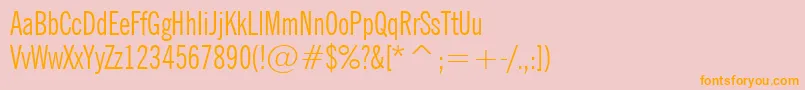 NewsGothicExtraCondensedBt Font – Orange Fonts on Pink Background