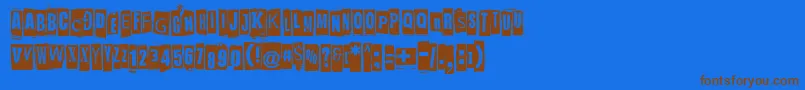 JockeyFullOfBourbon Font – Brown Fonts on Blue Background