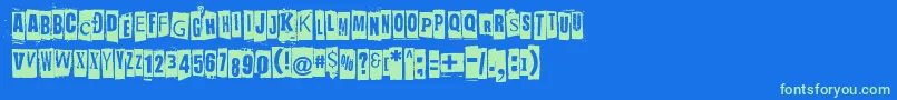 JockeyFullOfBourbon Font – Green Fonts on Blue Background