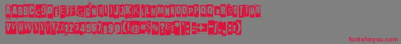 Шрифт JockeyFullOfBourbon – красные шрифты на сером фоне