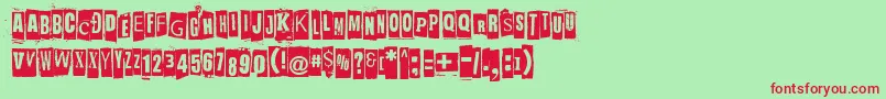 フォントJockeyFullOfBourbon – 赤い文字の緑の背景