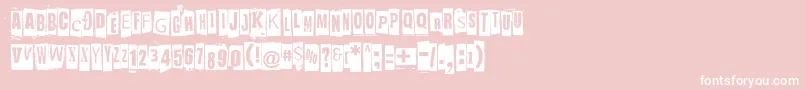 JockeyFullOfBourbon-Schriftart – Weiße Schriften auf rosa Hintergrund