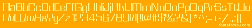 Whizkid-Schriftart – Gelbe Schriften auf orangefarbenem Hintergrund
