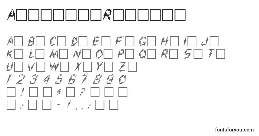 Schriftart AarcoverRegular – Alphabet, Zahlen, spezielle Symbole