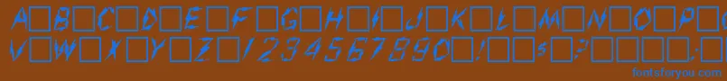 フォントAarcoverRegular – 茶色の背景に青い文字