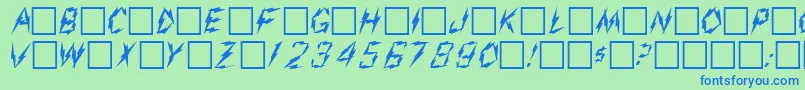 AarcoverRegular-Schriftart – Blaue Schriften auf grünem Hintergrund