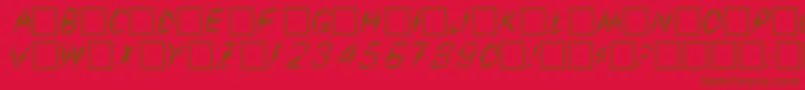AarcoverRegular-Schriftart – Braune Schriften auf rotem Hintergrund