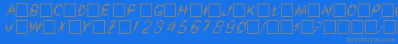 Fonte AarcoverRegular – fontes cinzas em um fundo azul