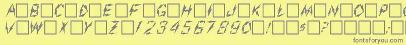 フォントAarcoverRegular – 黄色の背景に灰色の文字
