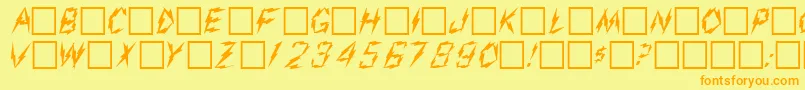 AarcoverRegular-Schriftart – Orangefarbene Schriften auf gelbem Hintergrund