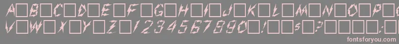 フォントAarcoverRegular – 灰色の背景にピンクのフォント