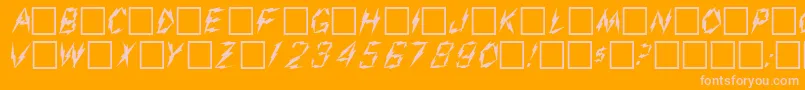 AarcoverRegular-Schriftart – Rosa Schriften auf orangefarbenem Hintergrund