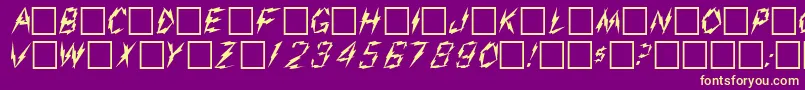 Police AarcoverRegular – polices jaunes sur fond violet