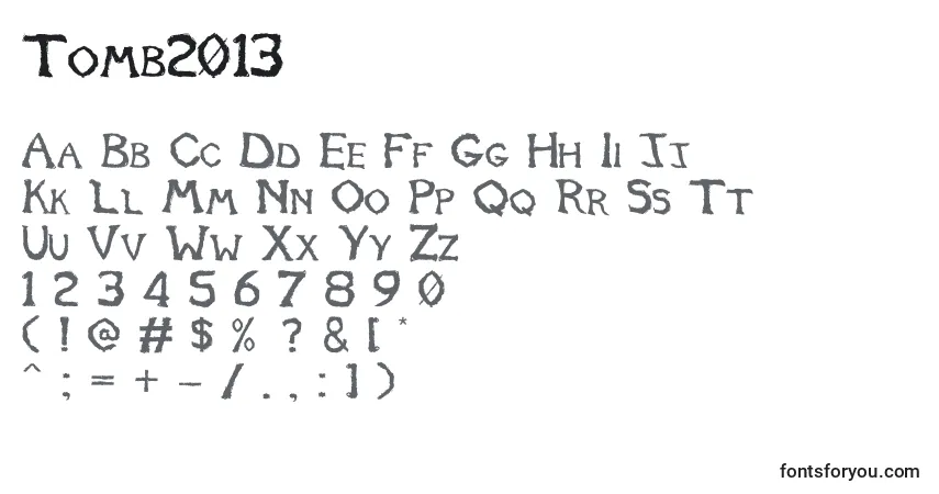 Schriftart Tomb2013 – Alphabet, Zahlen, spezielle Symbole