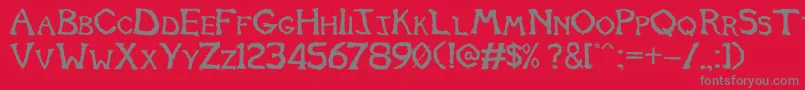 Tomb2013 Font – Gray Fonts on Red Background