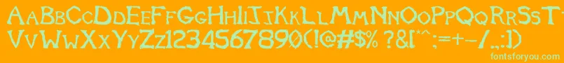 Tomb2013 Font – Green Fonts on Orange Background