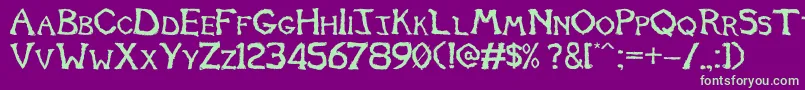 Tomb2013 Font – Green Fonts on Purple Background