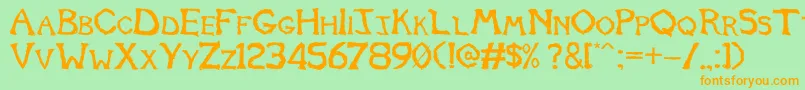 Tomb2013 Font – Orange Fonts on Green Background